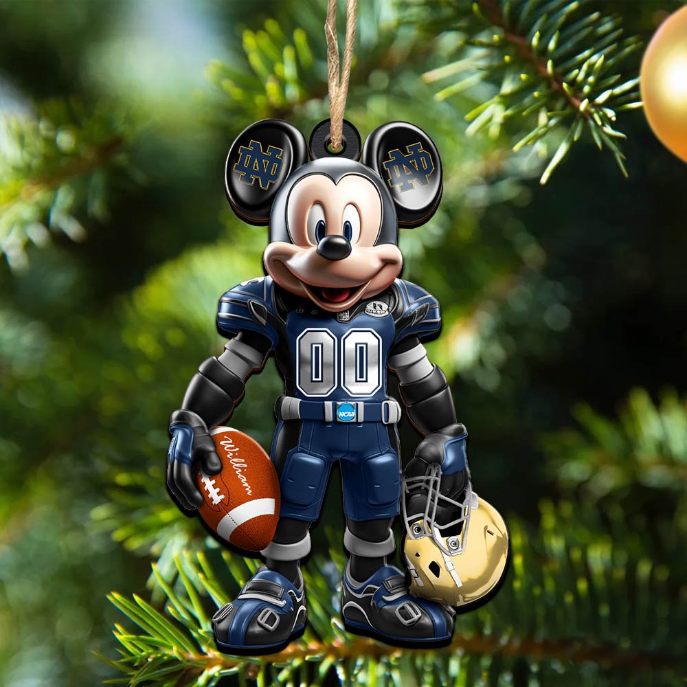 Notre Dame Fighting Irish 2 Layered Wooden Ornament 2024 Version Personalized Your Name And Number, Sport Ornament, Sport Gifts ETHY-52303