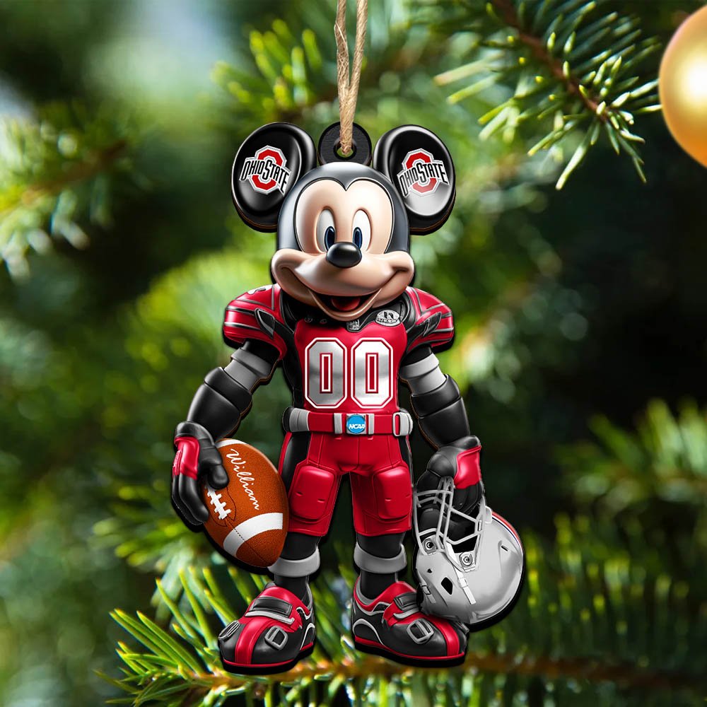 Ohio State Buckeyes 2 Layered Wooden Ornament 2024 Version Personalized Your Name And Number, Sport Ornament, Sport Gifts ETHY-52303
