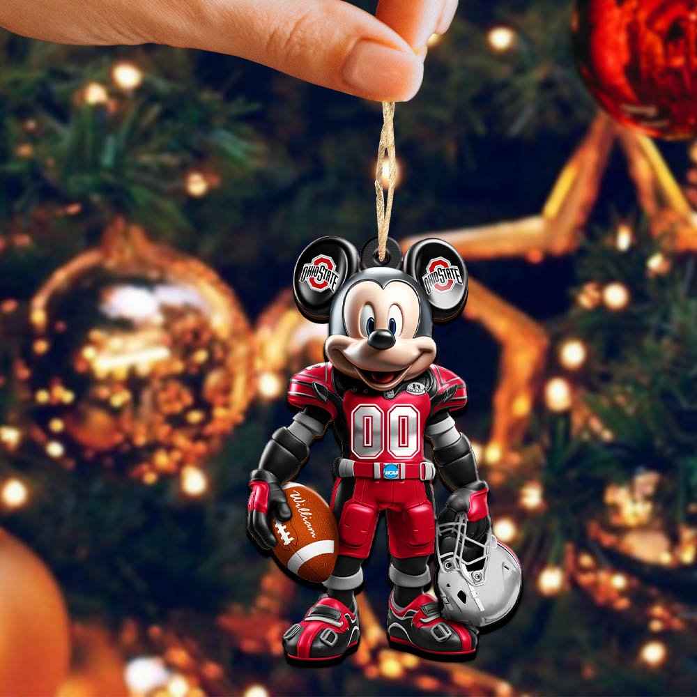 Alternative view of Ohio State Buckeyes 2 Layered Wooden Ornament 2024 Version Personalized Your Name And Number, Sport Ornament, Sport Gifts ETHY-52303