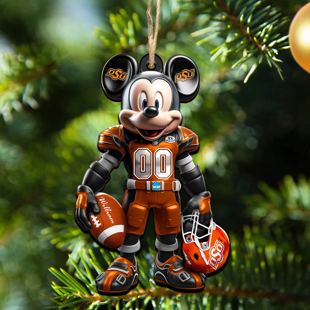 Oklahoma State Cowboys 2 Layered Wooden Ornament 2024 Version Personalized Your Name And Number, Sport Ornament, Sport Gifts ETHY-52303