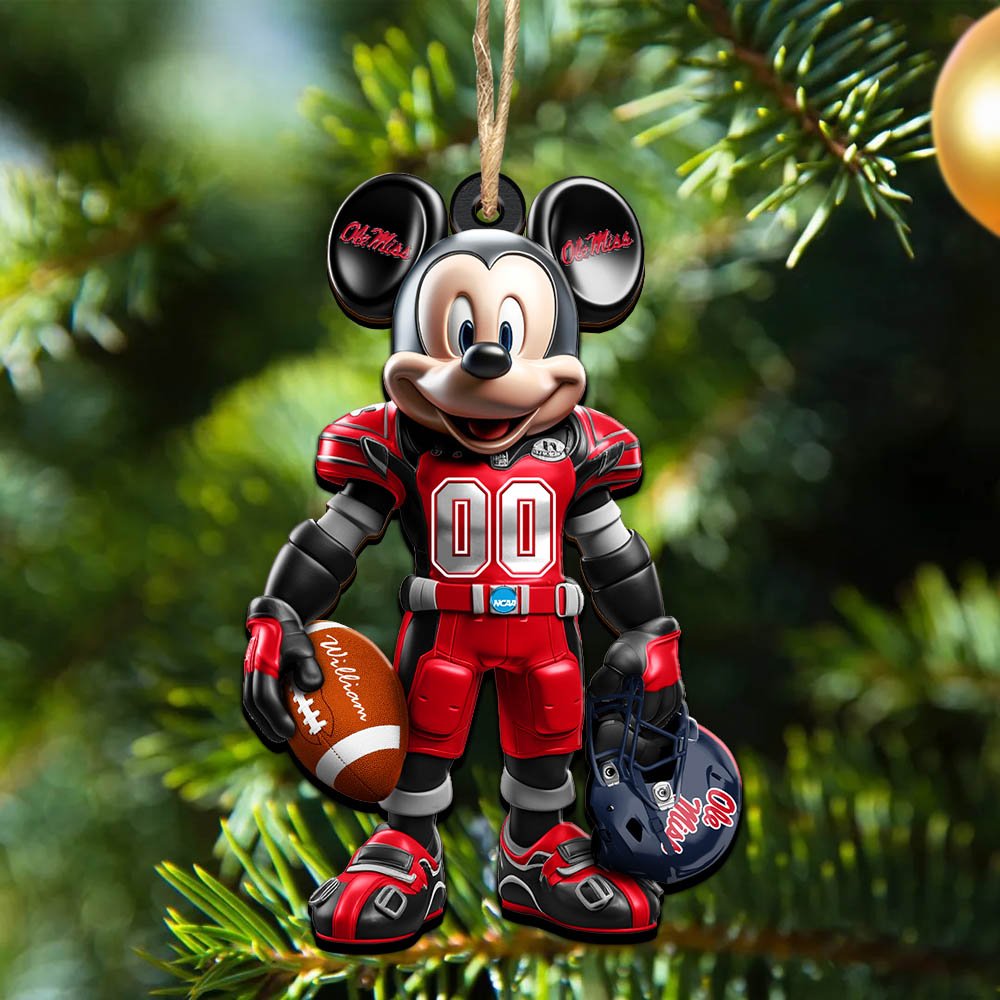 Ole Miss Rebels 2 Layered Wooden Ornament 2024 Version Personalized Your Name And Number, Sport Ornament, Sport Gifts ETHY-52303