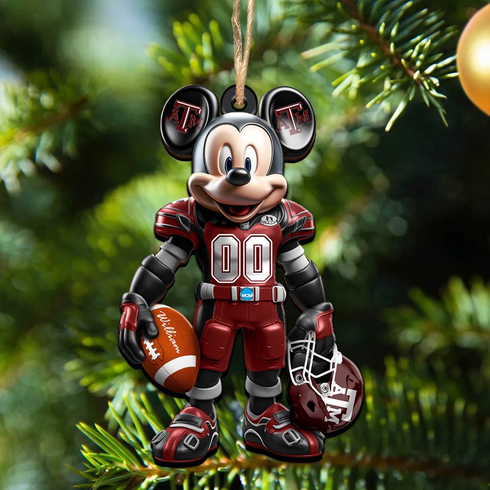 Texas A&M Aggies 2 Layered Wooden Ornament 2024 Version Personalized Your Name And Number, Sport Ornament, Sport Gifts ETHY-52303
