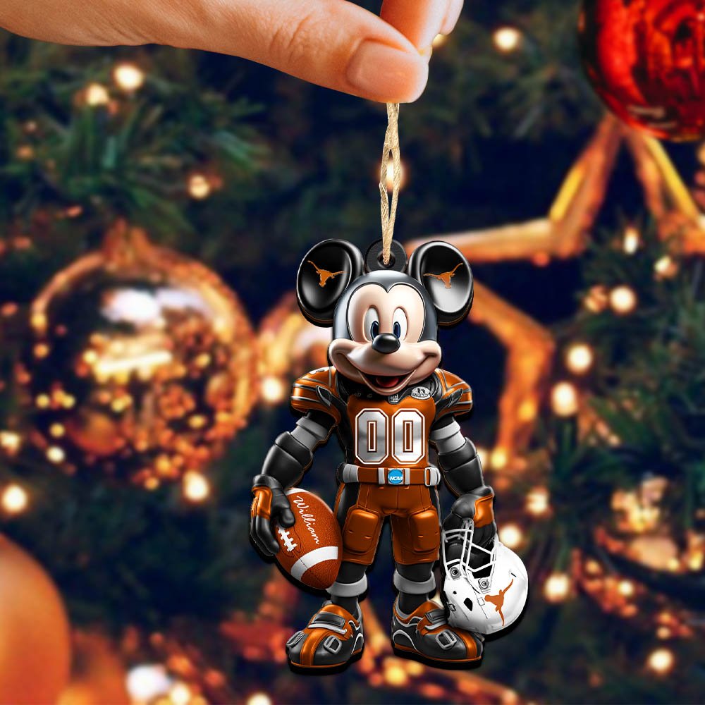Alternative view of Texas Longhorns 2 Layered Wooden Ornament 2024 Version Personalized Your Name And Number, Sport Ornament, Sport Gifts ETHY-52303