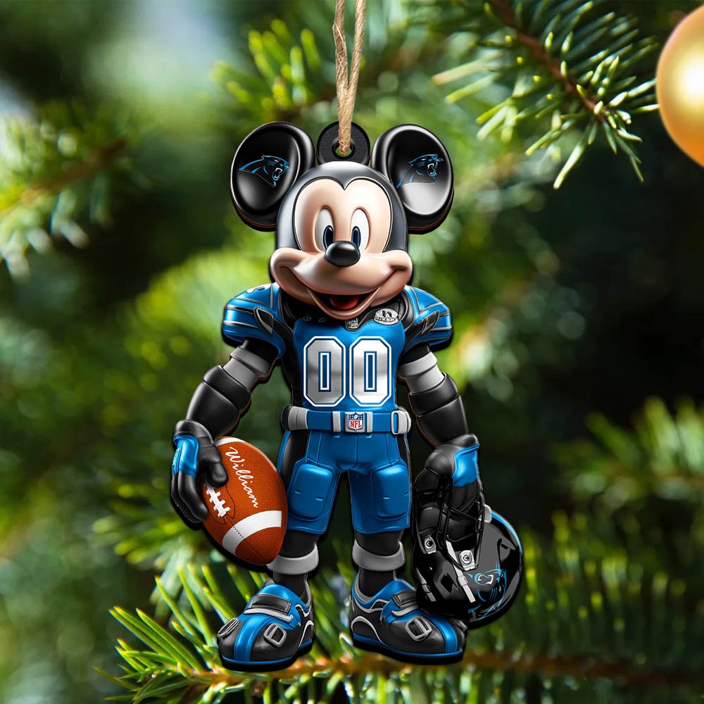 Carolina Panthers 2 Layered Wooden Ornament 2024 Version Personalized Your Name And Number, Sport Ornament, Sport Gifts ETHY-52303