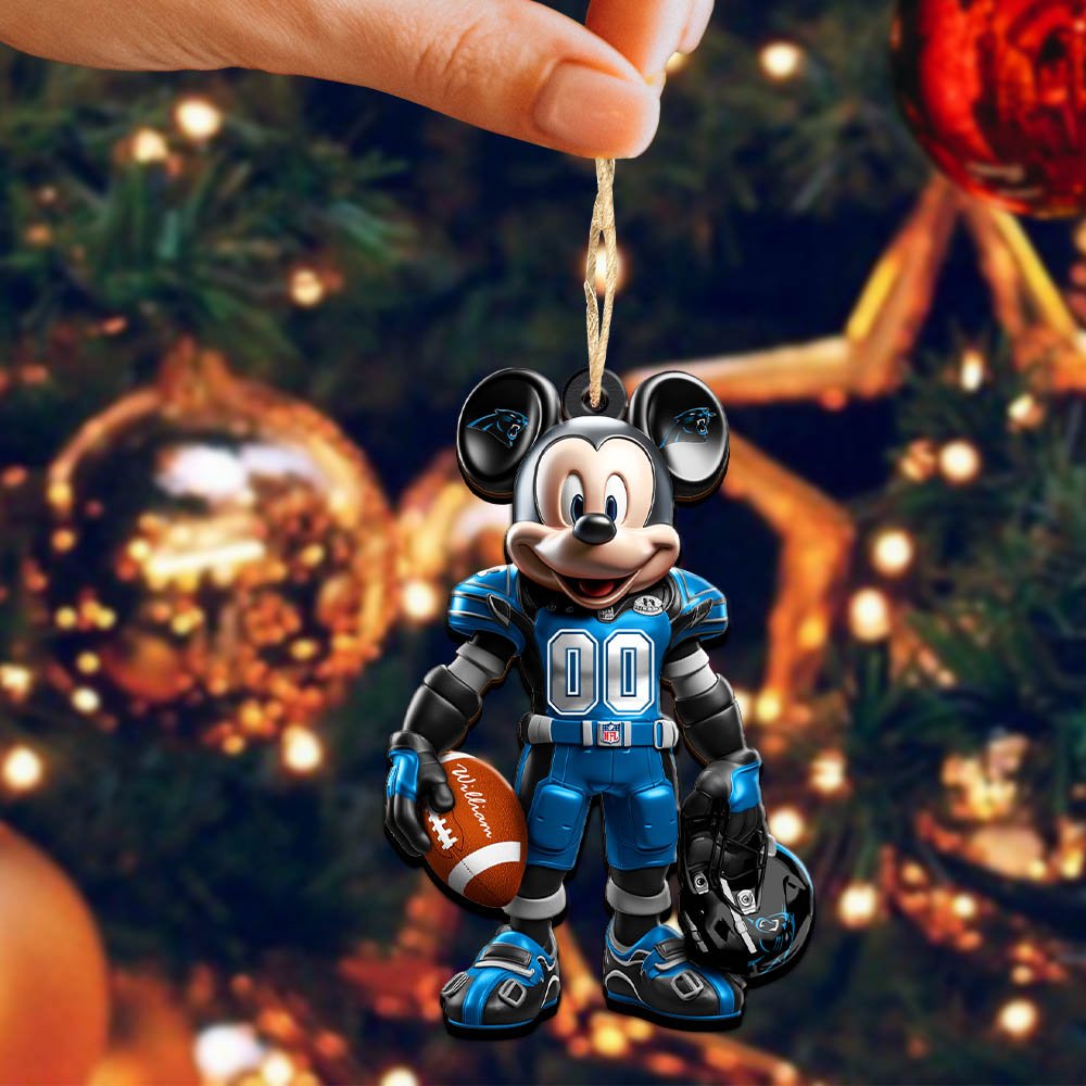 Alternative view of Carolina Panthers 2 Layered Wooden Ornament 2024 Version Personalized Your Name And Number, Sport Ornament, Sport Gifts ETHY-52303