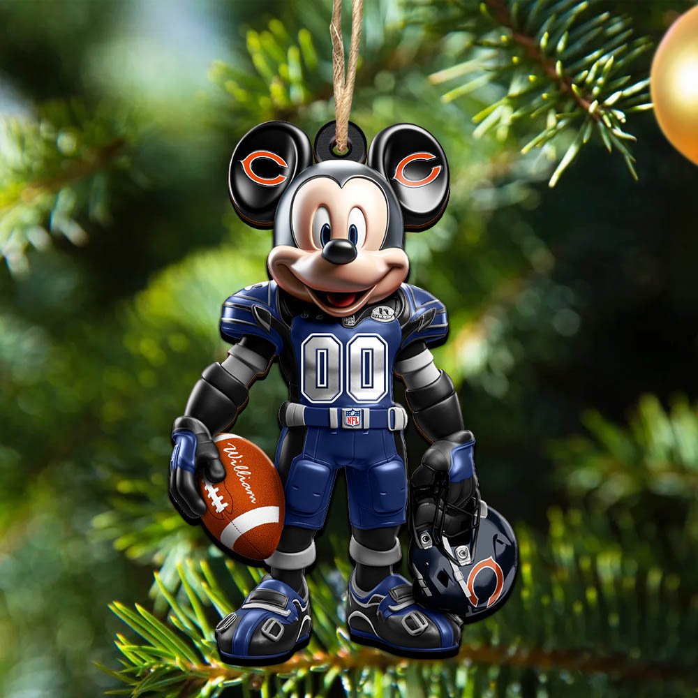 Chicago Bears 2 Layered Wooden Ornament 2024 Version Personalized Your Name And Number, Sport Ornament, Sport Gifts ETHY-52303