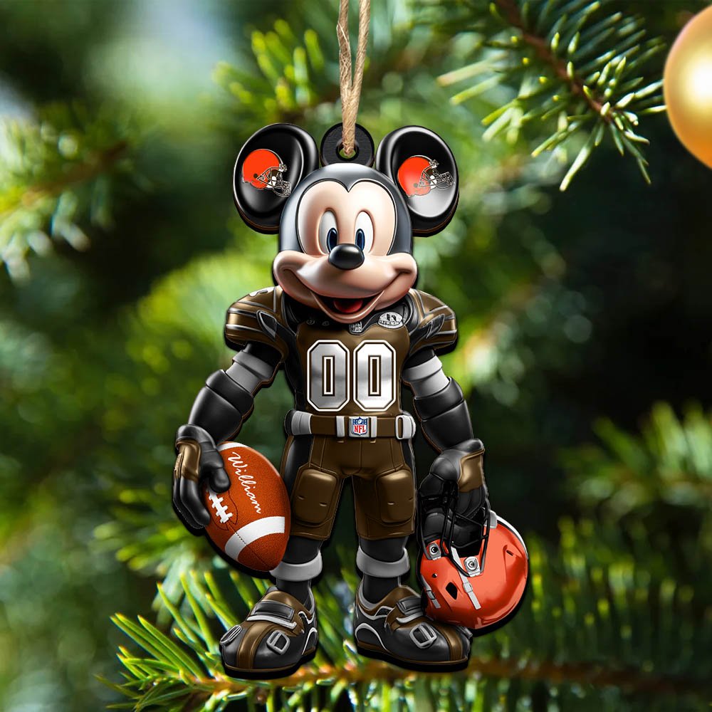 Cleveland Browns 2 Layered Wooden Ornament 2024 Version Personalized Your Name And Number, Sport Ornament, Sport Gifts ETHY-52303