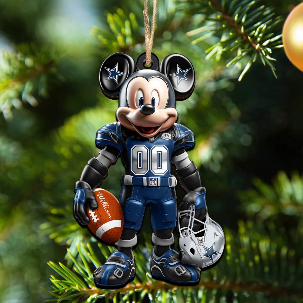 Dallas Cowboys 2 Layered Wooden Ornament 2024 Version Personalized Your Name And Number, Sport Ornament, Sport Gifts ETHY-52303