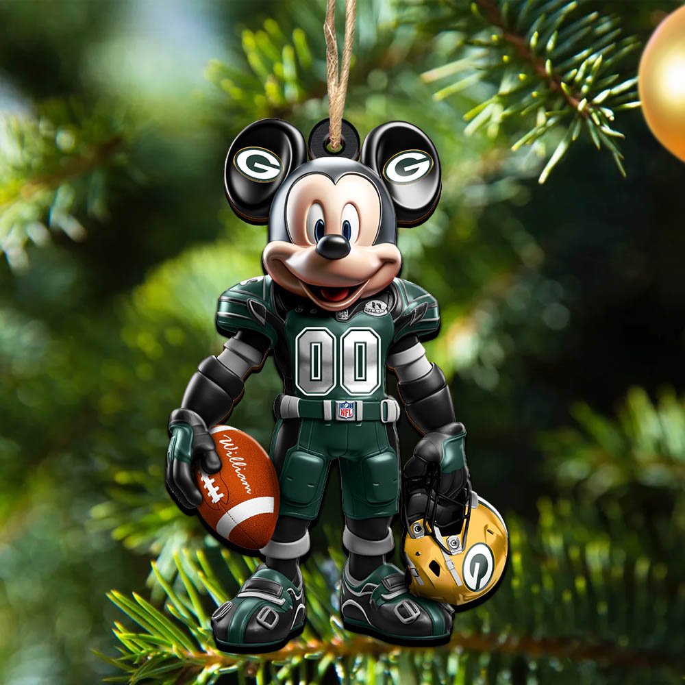 Green Bay Packers 2 Layered Wooden Ornament 2024 Version Personalized Your Name And Number, Sport Ornament, Sport Gifts ETHY-52303