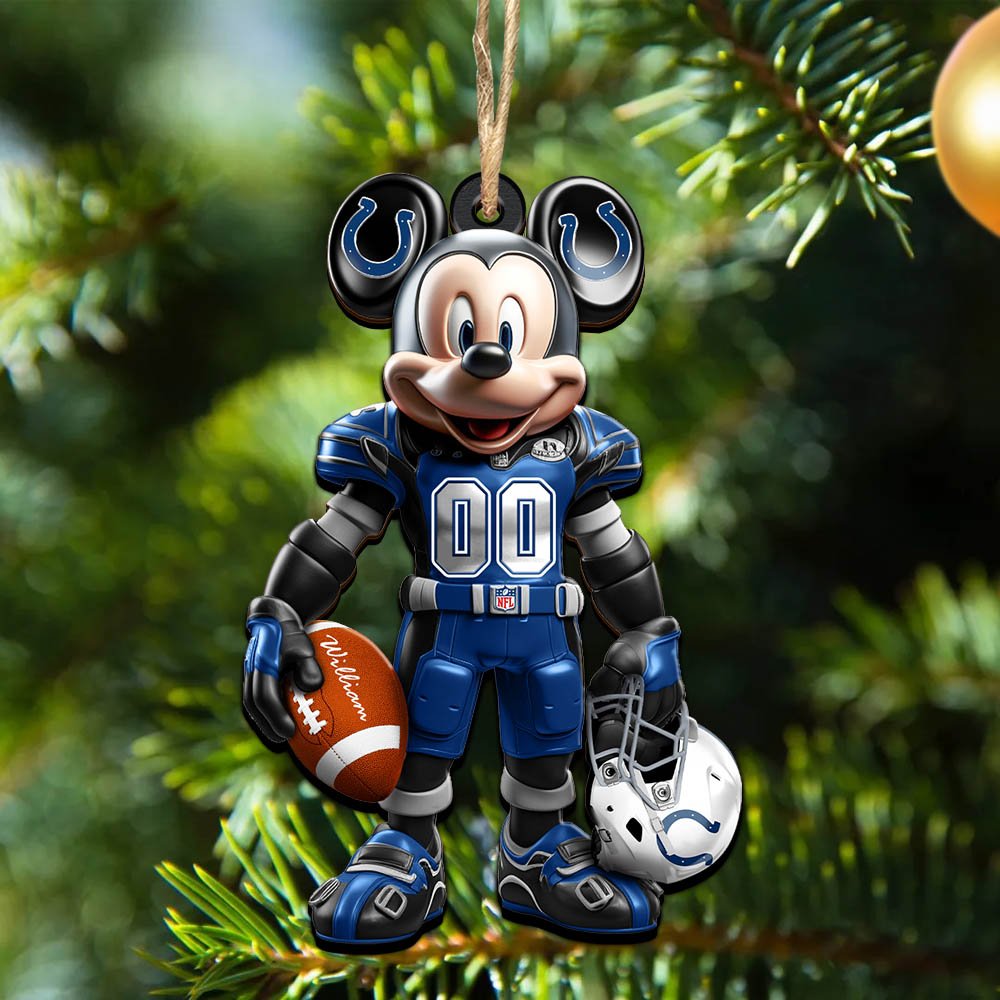 Indianapolis Colts 2 Layered Wooden Ornament 2024 Version Personalized Your Name And Number, Sport Ornament, Sport Gifts ETHY-52303