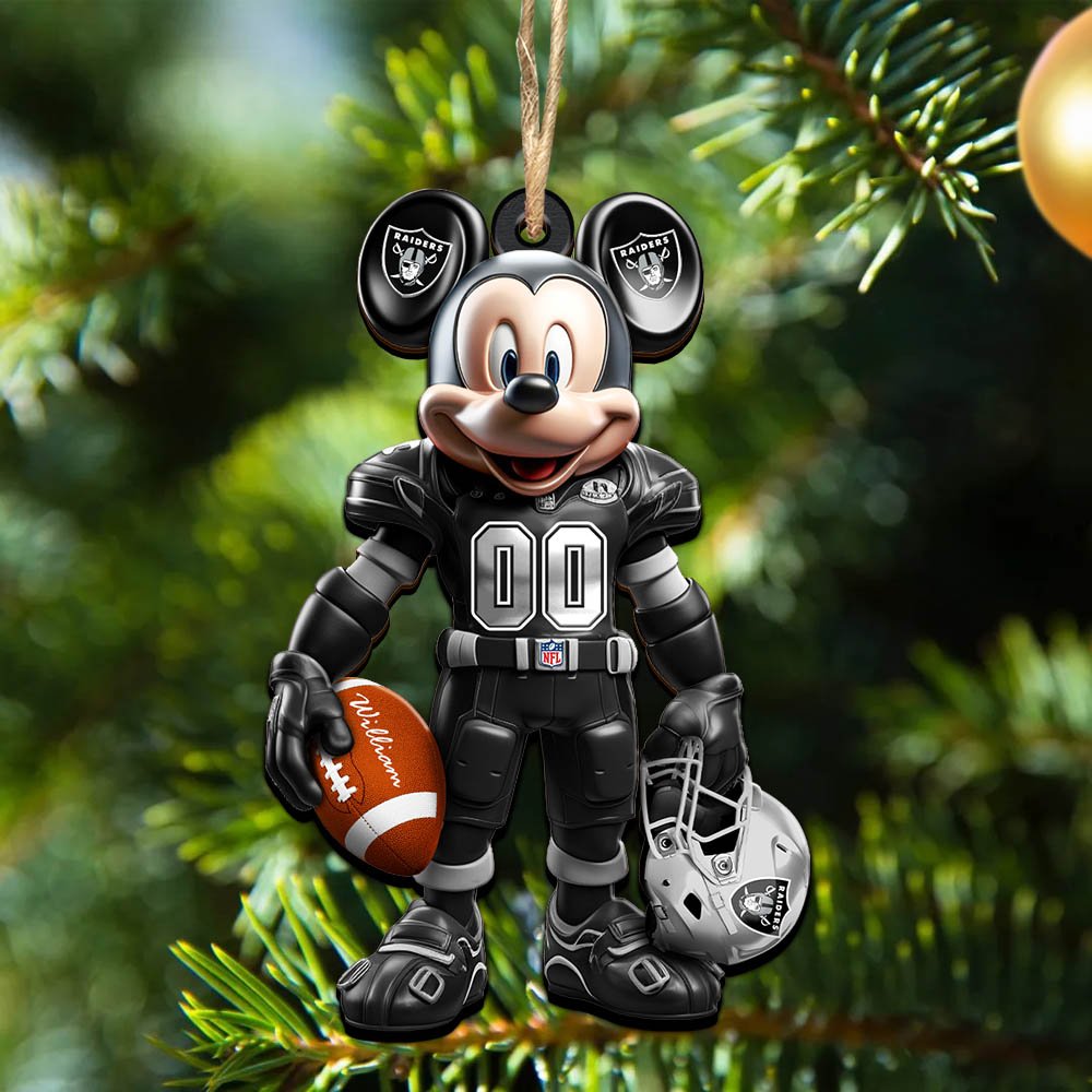 Las Vegas Raiders 2 Layered Wooden Ornament 2024 Version Personalized Your Name And Number, Sport Ornament, Sport Gifts ETHY-52303