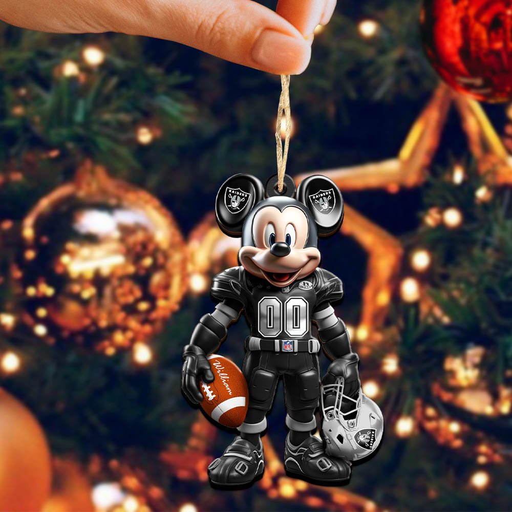Alternative view of Las Vegas Raiders 2 Layered Wooden Ornament 2024 Version Personalized Your Name And Number, Sport Ornament, Sport Gifts ETHY-52303