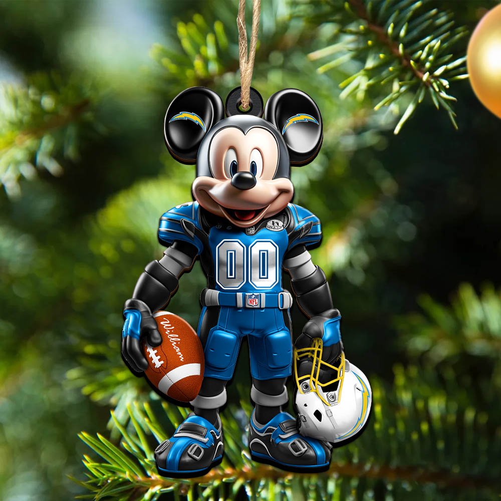 Los Angeles Chargers 2 Layered Wooden Ornament 2024 Version Personalized Your Name And Number, Sport Ornament, Sport Gifts ETHY-52303