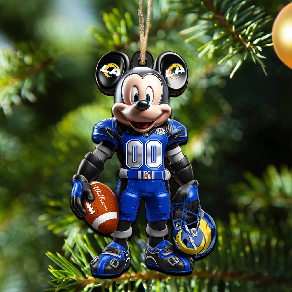 Los Angeles Rams 2 Layered Wooden Ornament 2024 Version Personalized Your Name And Number, Sport Ornament, Sport Gifts ETHY-52303