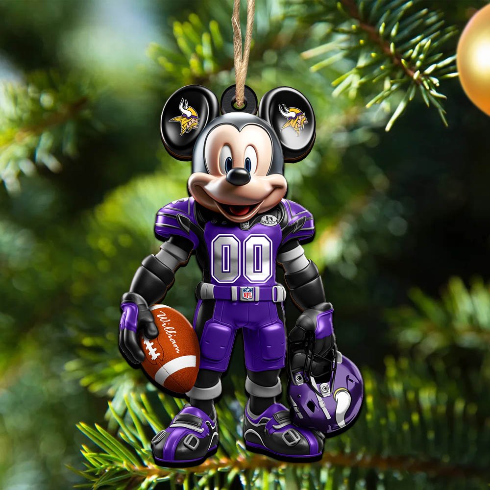 Minnesota Vikings 2 Layered Wooden Ornament 2024 Version Personalized Your Name And Number, Sport Ornament, Sport Gifts ETHY-52303