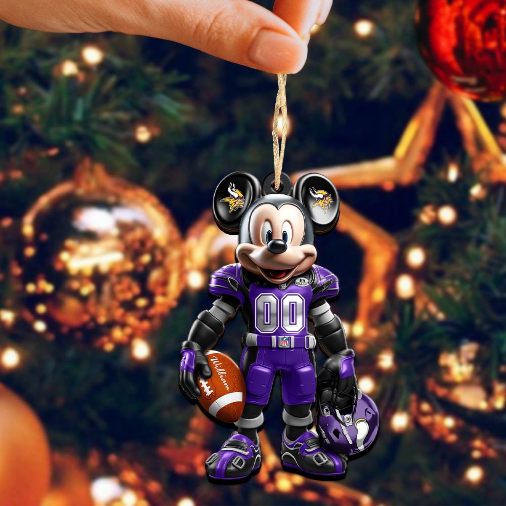 Alternative view of Minnesota Vikings 2 Layered Wooden Ornament 2024 Version Personalized Your Name And Number, Sport Ornament, Sport Gifts ETHY-52303