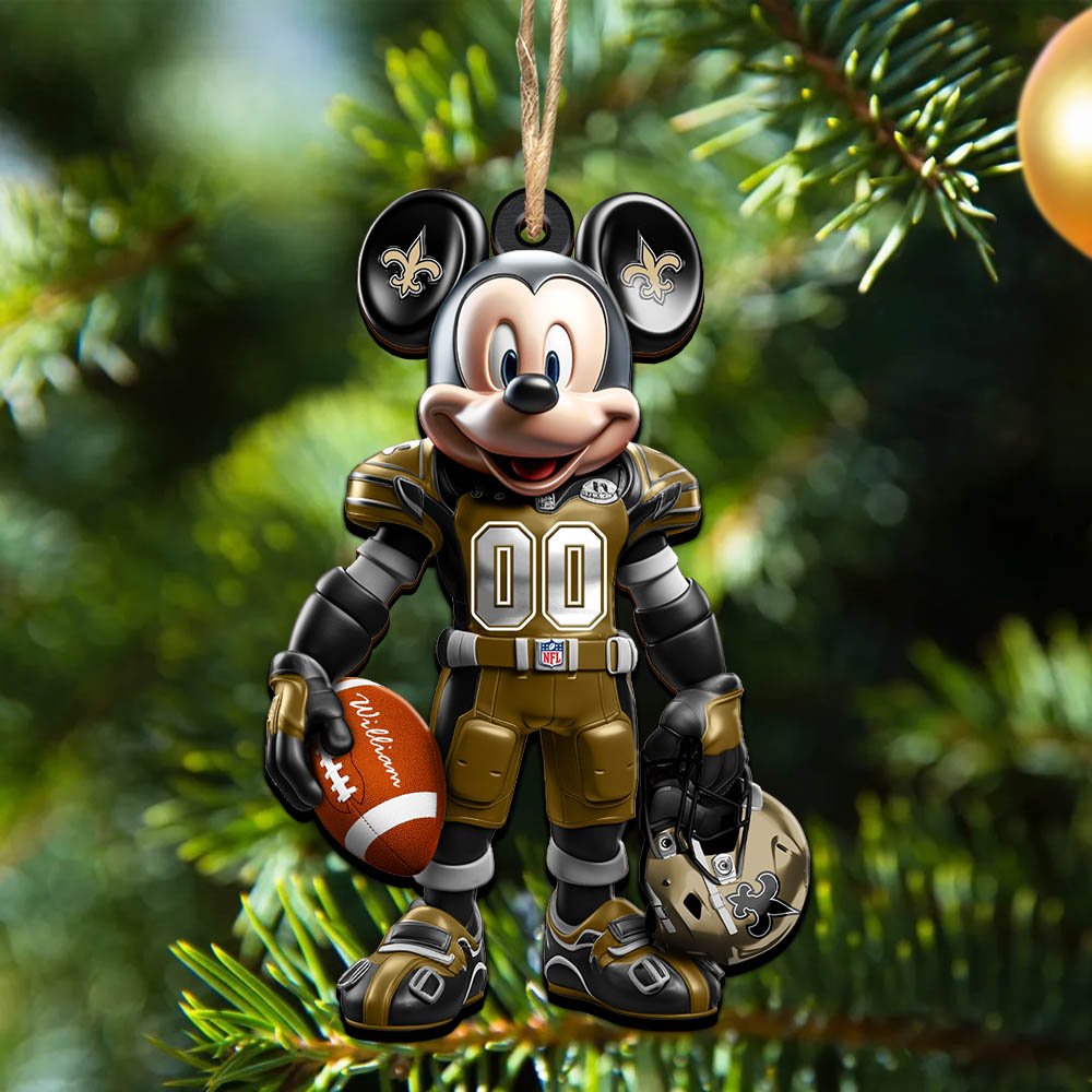 New Orleans Saints 2 Layered Wooden Ornament 2024 Version Personalized Your Name And Number, Sport Ornament, Sport Gifts ETHY-52303