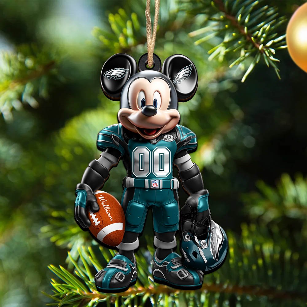 Philadelphia Eagles 2 Layered Wooden Ornament 2024 Version Personalized Your Name And Number, Sport Ornament, Sport Gifts ETHY-52303