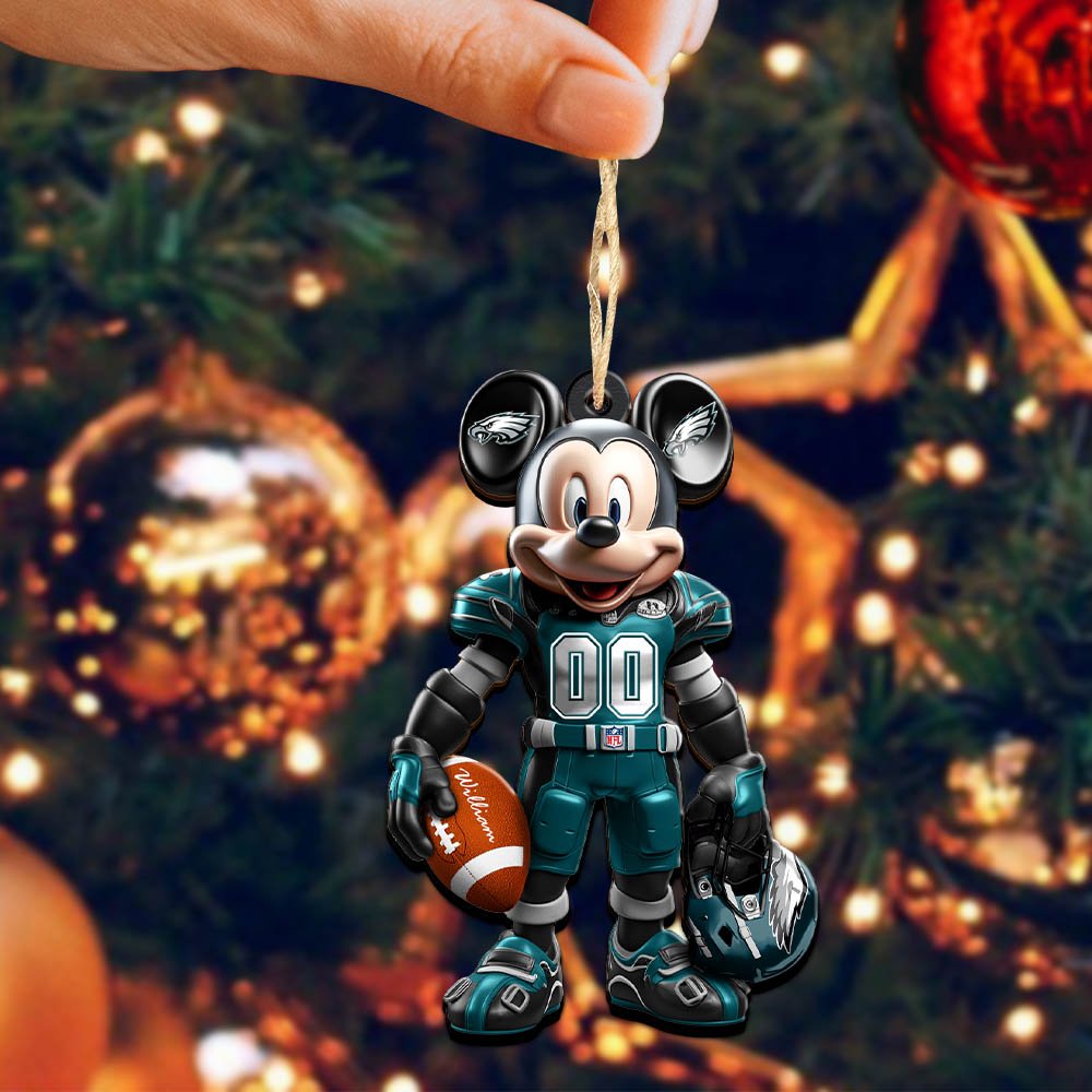 Alternative view of Philadelphia Eagles 2 Layered Wooden Ornament 2024 Version Personalized Your Name And Number, Sport Ornament, Sport Gifts ETHY-52303