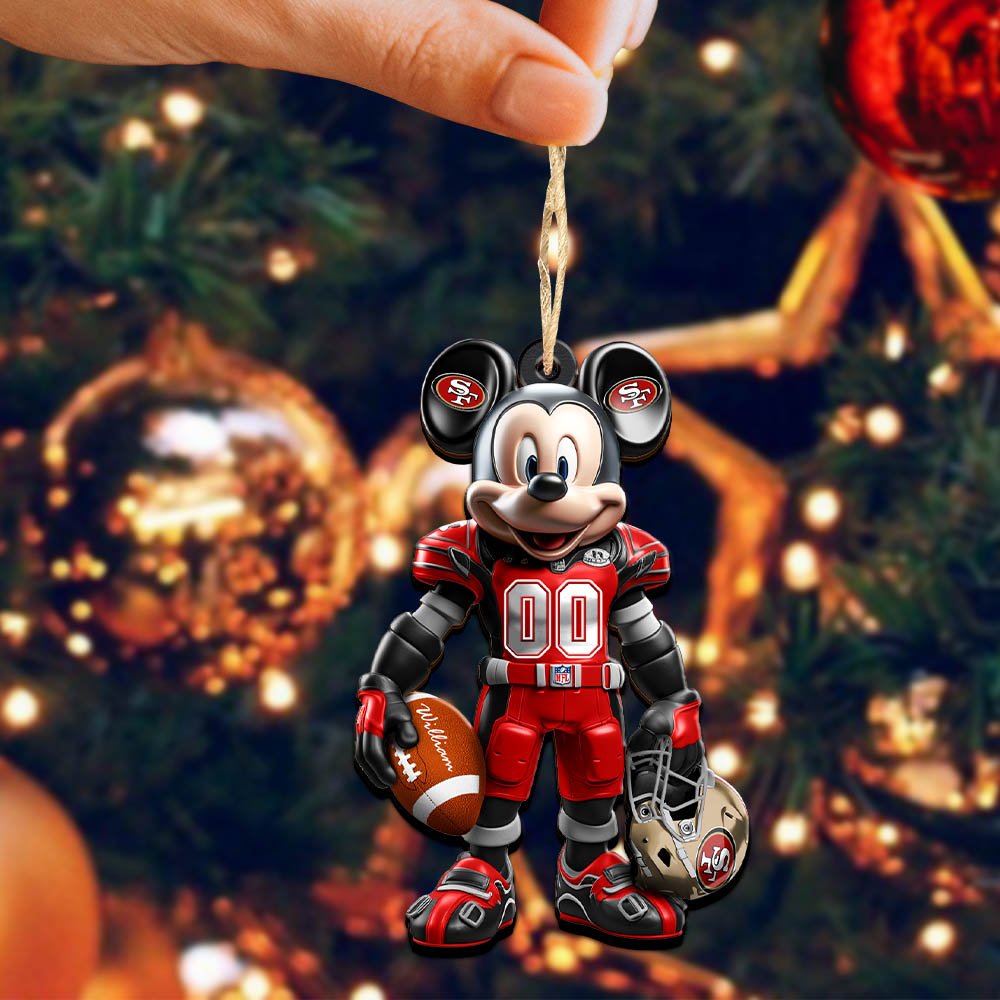Alternative view of San Francisco 49ers 2 Layered Wooden Ornament 2024 Version Personalized Your Name And Number, Sport Ornament, Sport Gifts ETHY-52303