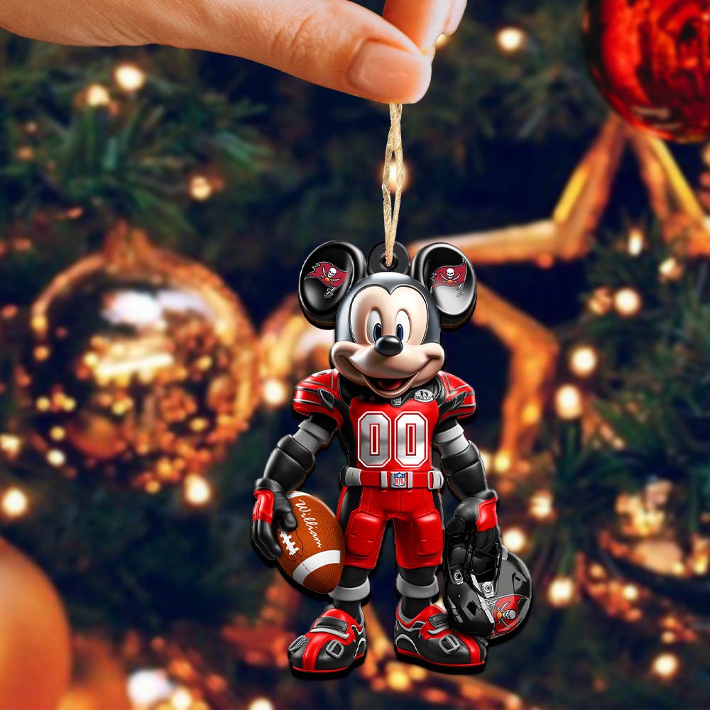 Alternative view of Tampa Bay Buccaneers 2 Layered Wooden Ornament 2024 Version Personalized Your Name And Number, Sport Ornament, Sport Gifts ETHY-52303