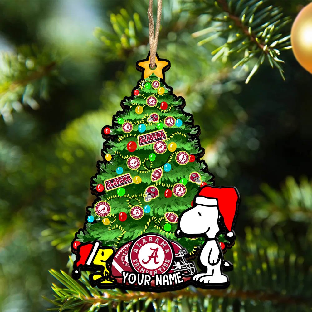 Alabama Crimson Tide 2Layered Wooden Ornament 2024 Version Custom Name, Sport Team Ornament, Sport Gifts ETHY-52306