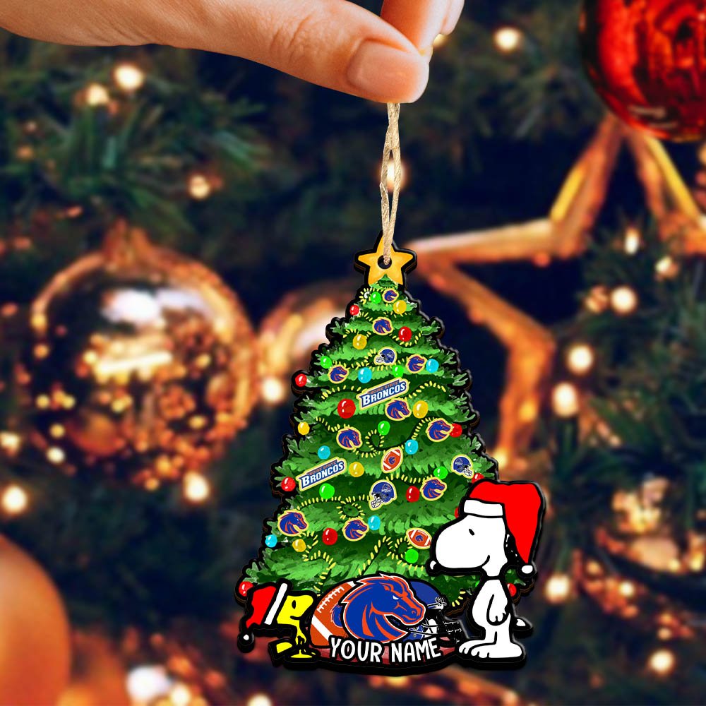 Alternative view of Boise State Broncos 2Layered Wooden Ornament 2024 Version Custom Name, Sport Team Ornament, Sport Gifts ETHY-52306