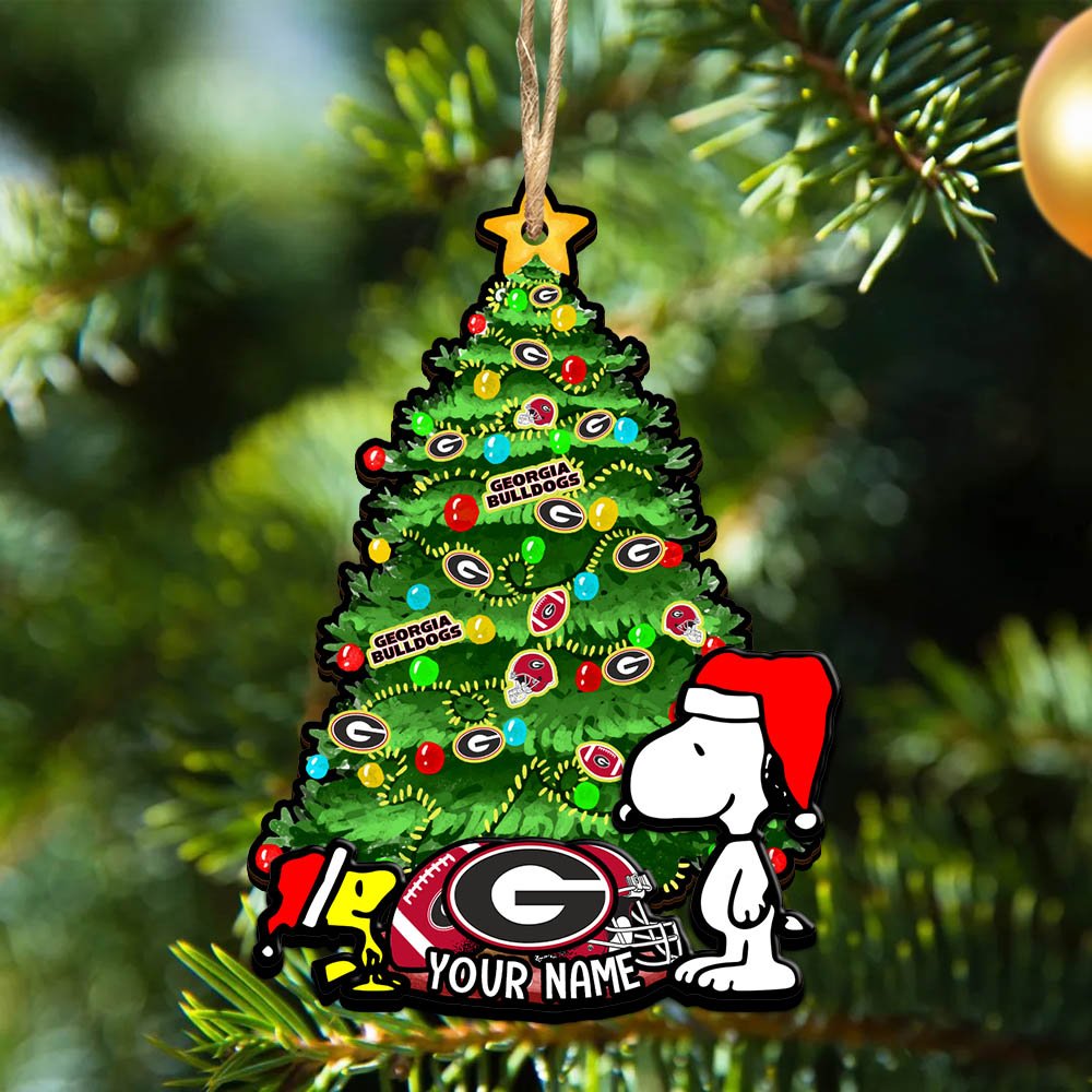 Georgia Bulldogs 2Layered Wooden Ornament 2024 Version Custom Name, Sport Team Ornament, Sport Gifts ETHY-52306