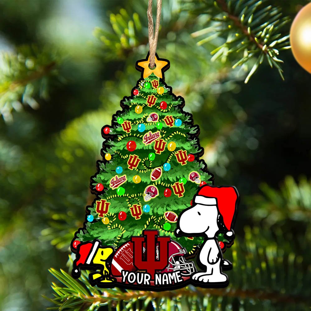 Indiana Hoosiers 2Layered Wooden Ornament 2024 Version Custom Name, Sport Team Ornament, Sport Gifts ETHY-52306