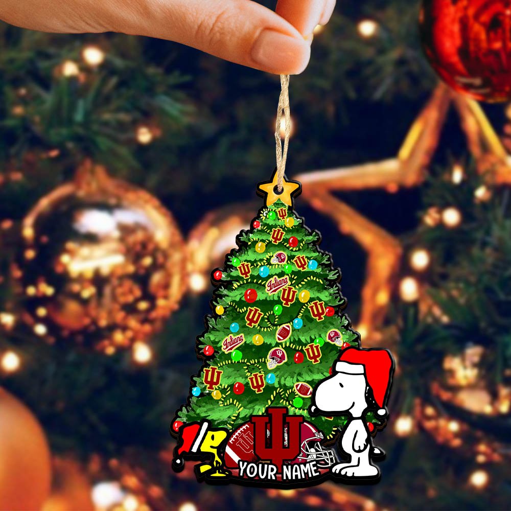 Alternative view of Indiana Hoosiers 2Layered Wooden Ornament 2024 Version Custom Name, Sport Team Ornament, Sport Gifts ETHY-52306