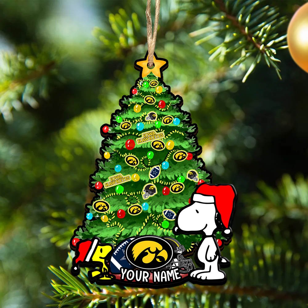 Iowa Hawkeyes 2Layered Wooden Ornament 2024 Version Custom Name, Sport Team Ornament, Sport Gifts ETHY-52306