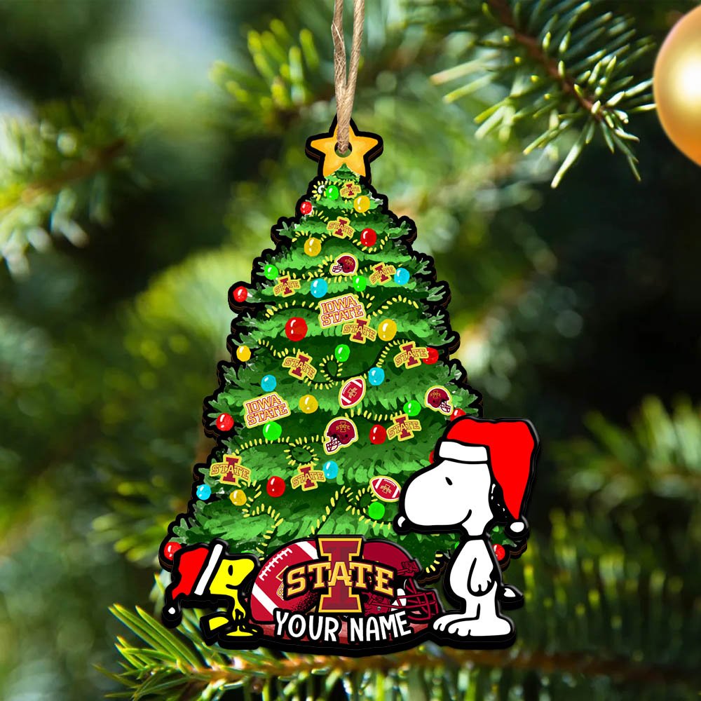 Iowa State Cyclones 2Layered Wooden Ornament 2024 Version Custom Name, Sport Team Ornament, Sport Gifts ETHY-52306
