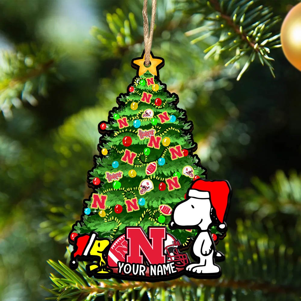 Nebraska Cornhuskers 2Layered Wooden Ornament 2024 Version Custom Name, Sport Team Ornament, Sport Gifts ETHY-52306