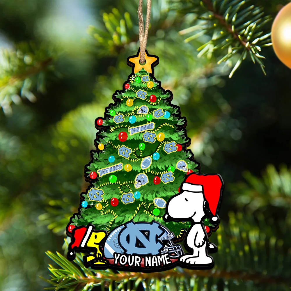 North Carolina Tar Heels 2Layered Wooden Ornament 2024 Version Custom Name, Sport Team Ornament, Sport Gifts ETHY-52306