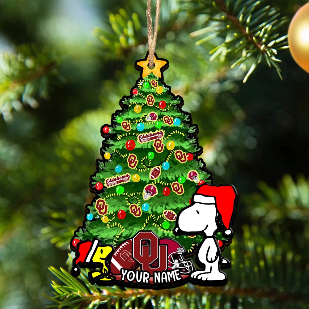 Oklahoma Sooners 2Layered Wooden Ornament 2024 Version Custom Name, Sport Team Ornament, Sport Gifts ETHY-52306