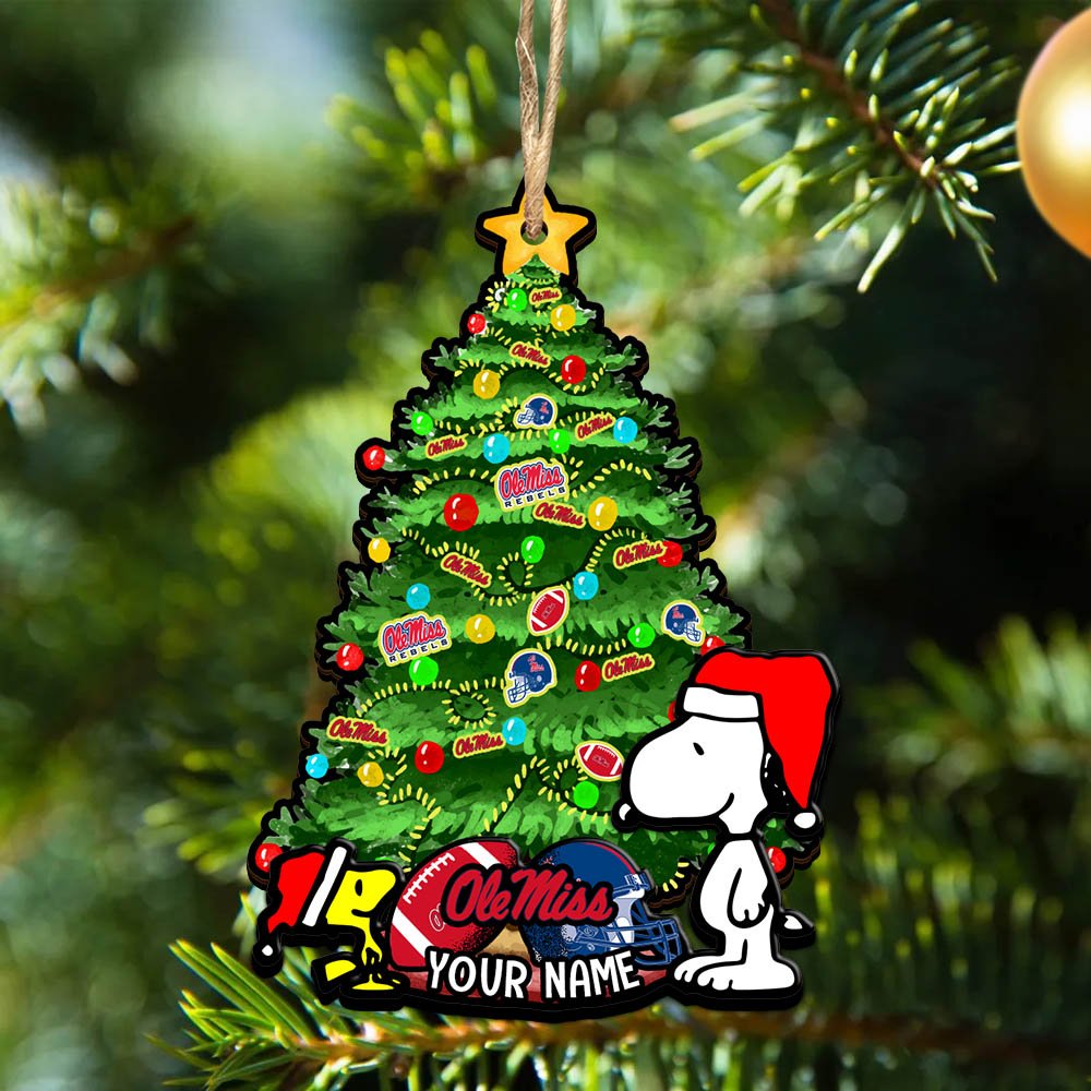 Ole Miss Rebels 2Layered Wooden Ornament 2024 Version Custom Name, Sport Team Ornament, Sport Gifts ETHY-52306