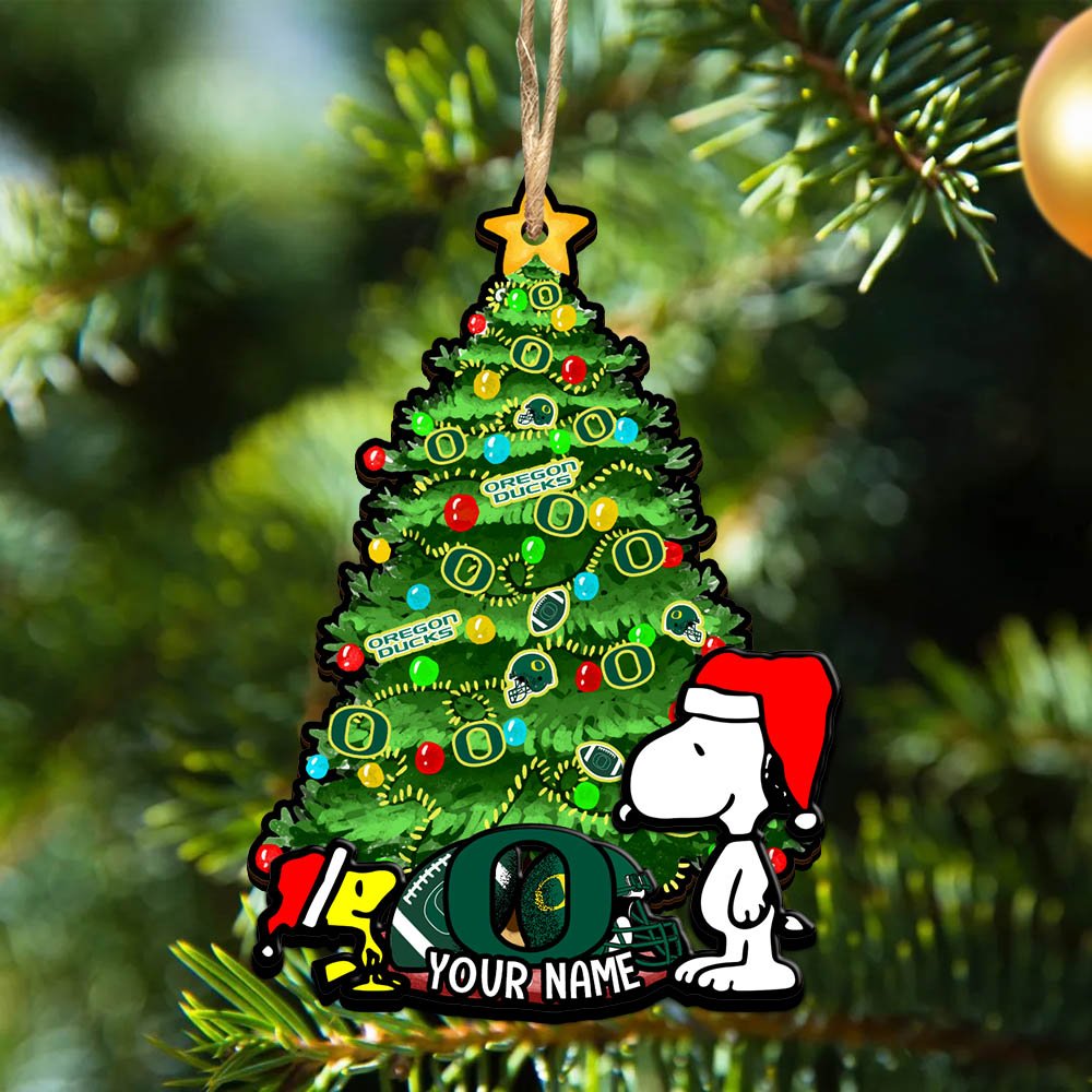 Oregon Ducks 2Layered Wooden Ornament 2024 Version Custom Name, Sport Team Ornament, Sport Gifts ETHY-52306