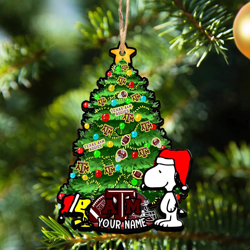 Texas A&M Aggies 2Layered Wooden Ornament 2024 Version Custom Name, Sport Team Ornament, Sport Gifts ETHY-52306