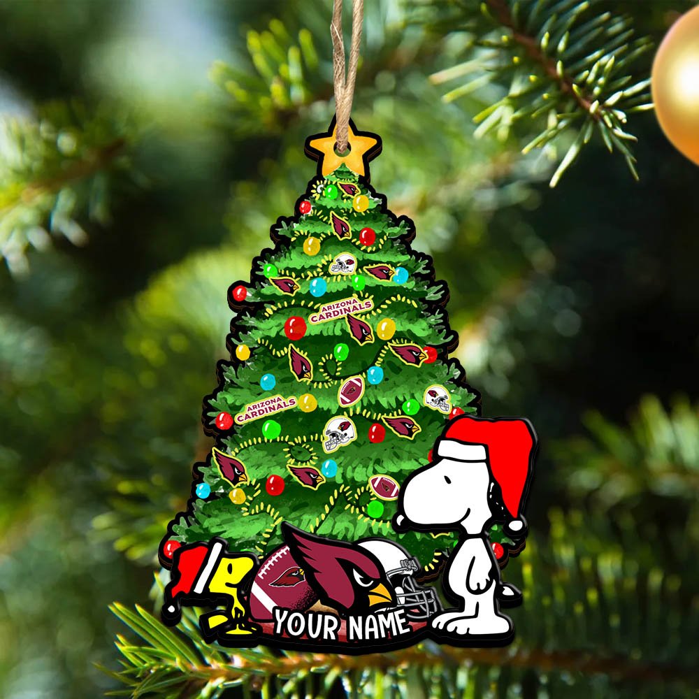 Arizona Cardinals 2Layered Wooden Ornament 2024 Version Custom Name, Sport Team Ornament, Sport Gifts ETHY-52306