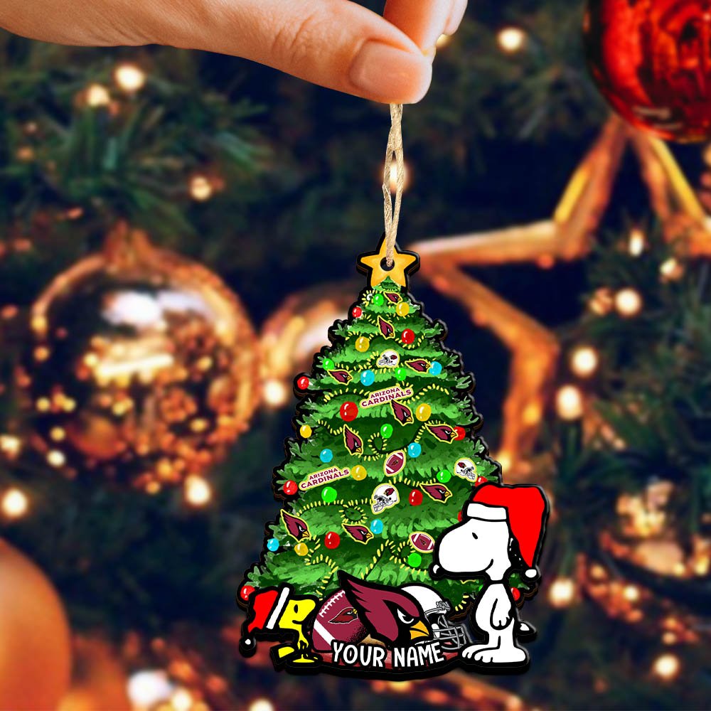 Alternative view of Arizona Cardinals 2Layered Wooden Ornament 2024 Version Custom Name, Sport Team Ornament, Sport Gifts ETHY-52306