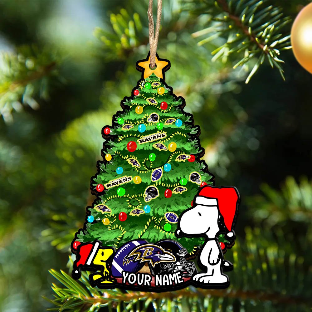 Baltimore Ravens 2Layered Wooden Ornament 2024 Version Custom Name, Sport Team Ornament, Sport Gifts ETHY-52306