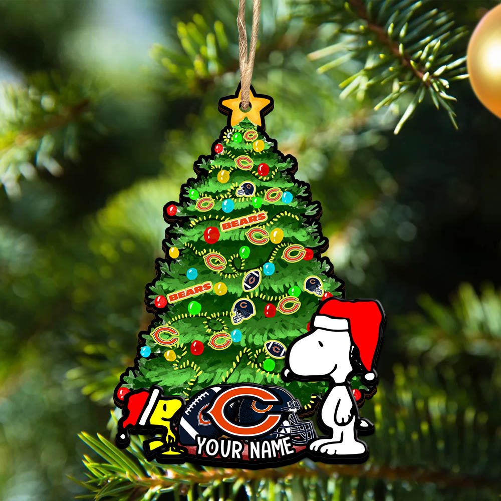 Chicago Bears 2Layered Wooden Ornament 2024 Version Custom Name, Sport Team Ornament, Sport Gifts ETHY-52306