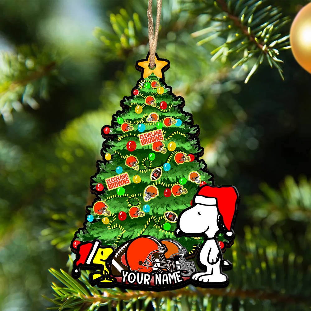 Cleveland Browns 2Layered Wooden Ornament 2024 Version Custom Name, Sport Team Ornament, Sport Gifts ETHY-52306
