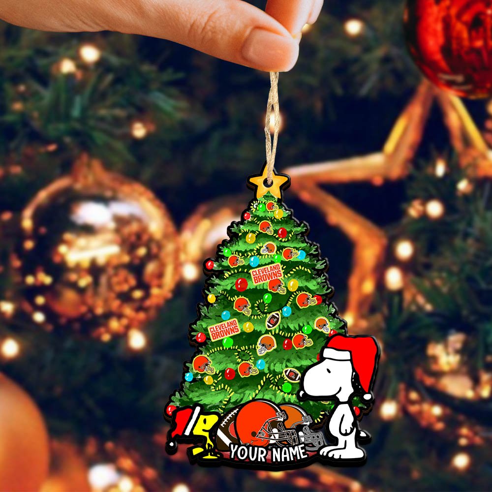 Alternative view of Cleveland Browns 2Layered Wooden Ornament 2024 Version Custom Name, Sport Team Ornament, Sport Gifts ETHY-52306