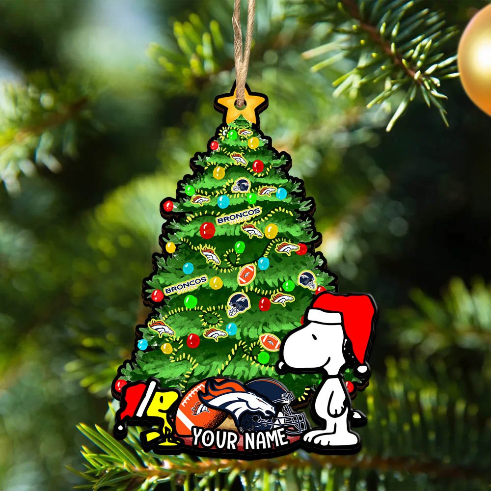 Denver Broncos 2Layered Wooden Ornament 2024 Version Custom Name, Sport Team Ornament, Sport Gifts ETHY-52306