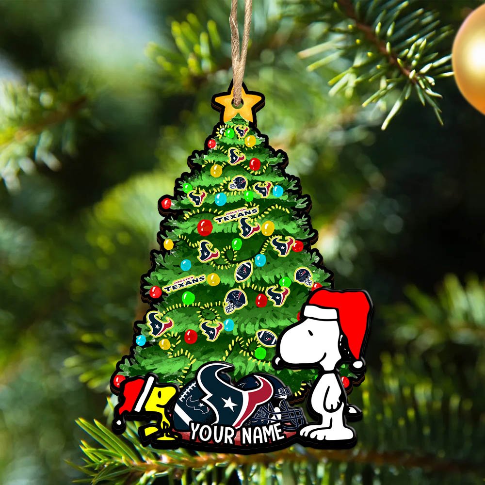 Houston Texans 2Layered Wooden Ornament 2024 Version Custom Name, Sport Team Ornament, Sport Gifts ETHY-52306