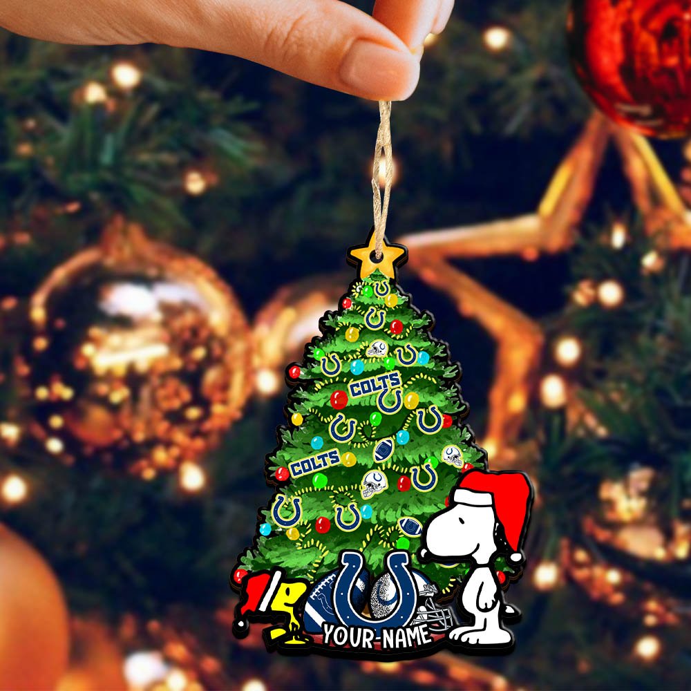 Alternative view of Indianapolis Colts 2Layered Wooden Ornament 2024 Version Custom Name, Sport Team Ornament, Sport Gifts ETHY-52306
