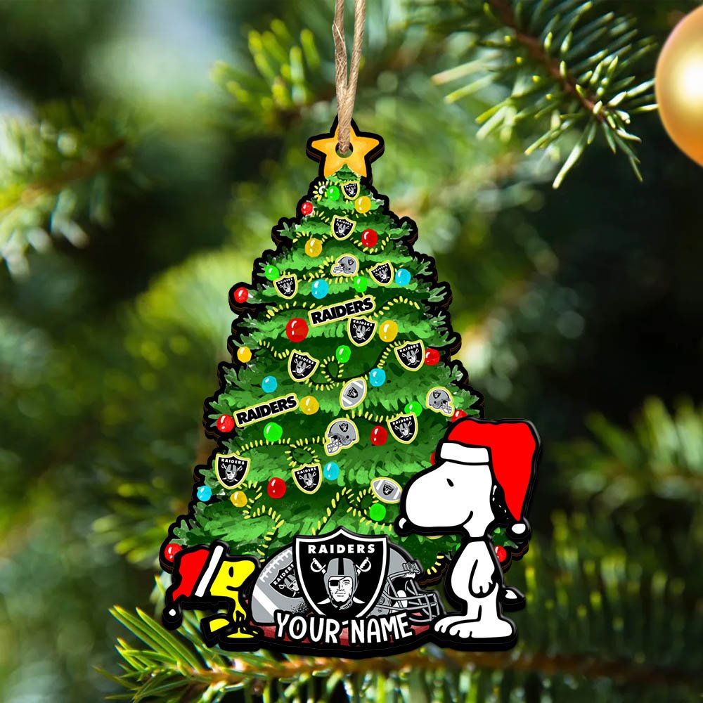 Las Vegas Raiders 2Layered Wooden Ornament 2024 Version Custom Name, Sport Team Ornament, Sport Gifts ETHY-52306