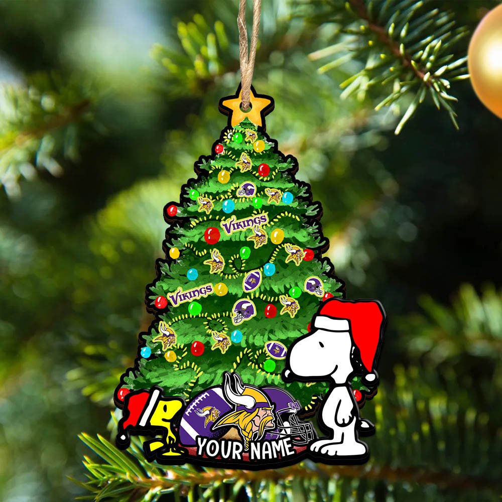 Minnesota Vikings 2Layered Wooden Ornament 2024 Version Custom Name, Sport Team Ornament, Sport Gifts ETHY-52306