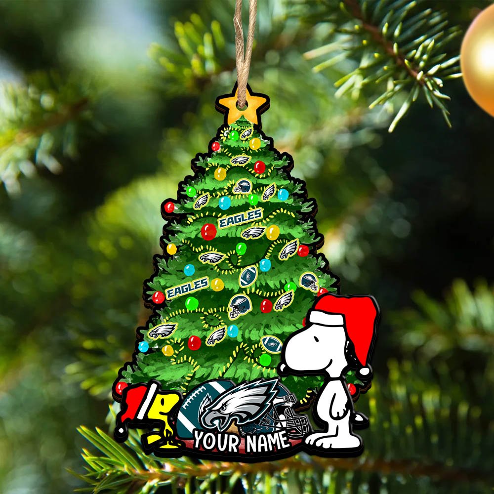 Philadelphia Eagles 2Layered Wooden Ornament 2024 Version Custom Name, Sport Team Ornament, Sport Gifts ETHY-52306